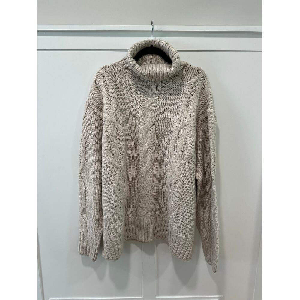 NWT DKNY Turtleneck Acrylic Blend Heavyweight Sweater Size L